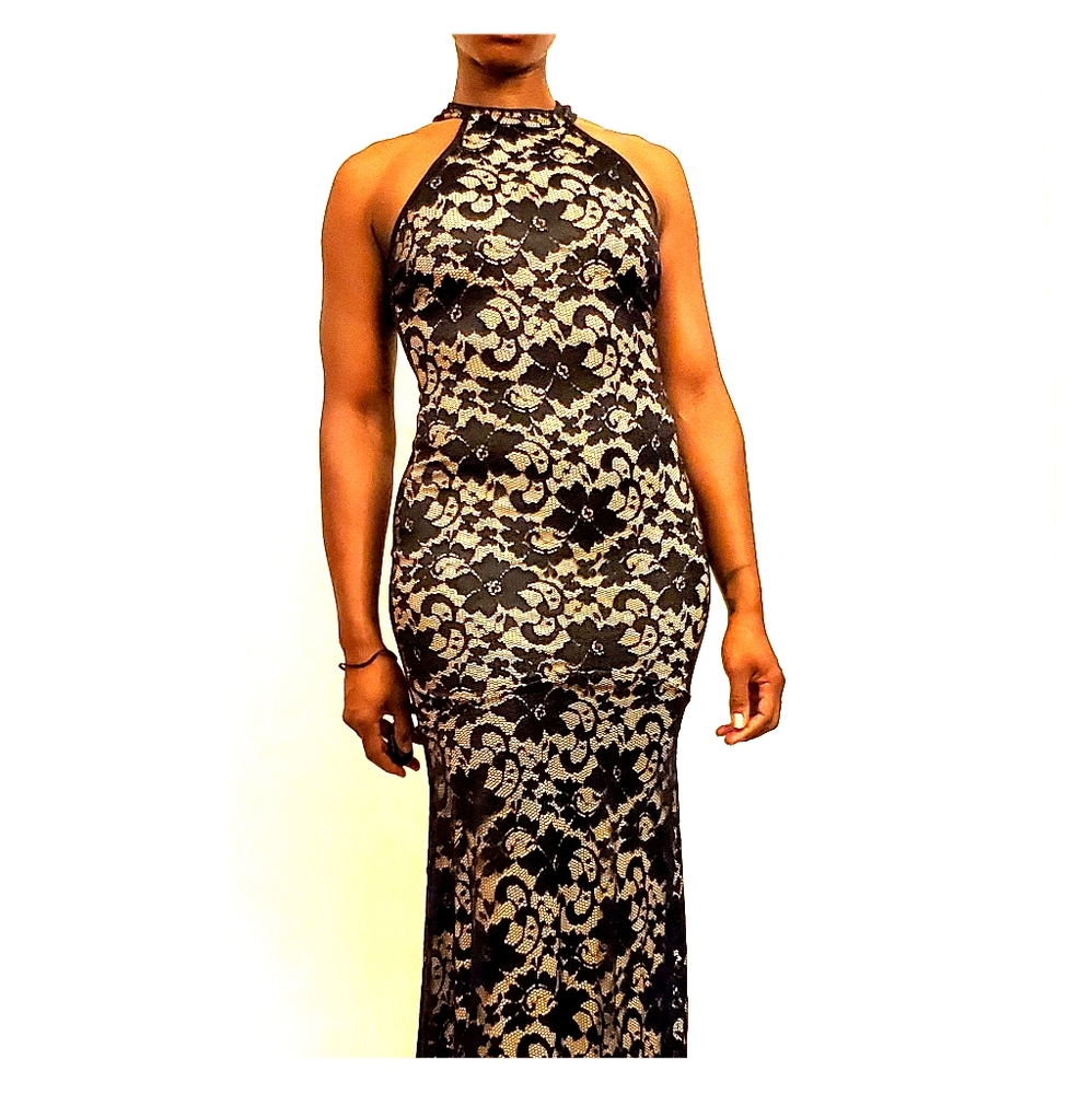 Elegant lace evening gown